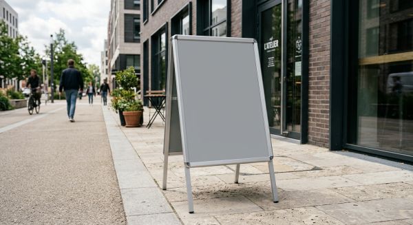 Chevalet gris alu a1 : l'affichage extérieur moderne et efficace